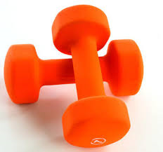 orange dumbells