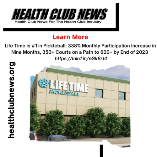 Life Time is #1 in Pickleball: 338% Monthly Participation Increase in Nine Months, 350+ Courts on a Path to 600+ by End of 2023